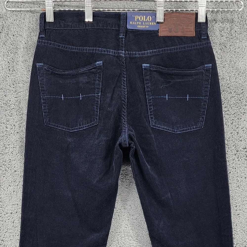 Polo Ralph Lauren Pants Mens 30x32 Navy Blue Corduroy Straight Low Rise Classic